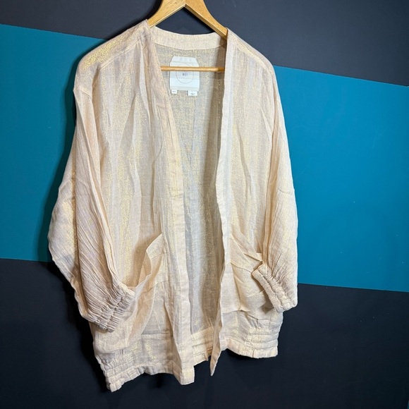 Hei Hei Daybreak Shimmered Kimono Jacket Size XS-S Gold Anthropologie - Picture 7 of 16